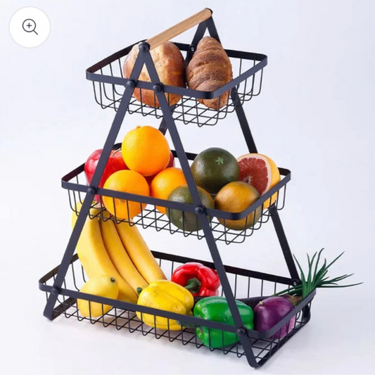 Frutero de 3 Niveles ¡Organiza tus Frutas y Verduras!