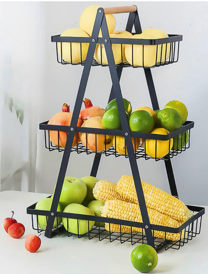Frutero de 3 Niveles ¡Organiza tus Frutas y Verduras!